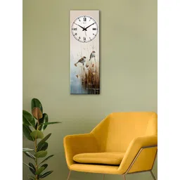 OLIVE TREE Beige & Blue Printed Wooden Contemporary Rectangle Shaped Wall Clock-picture-26