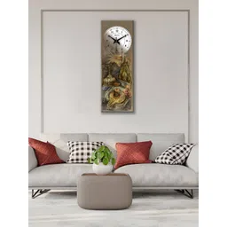 OLIVE TREE Beige & Grey Ethnic Motifs Printed Traditional Wooden Analogue Wall Clock-picture-17