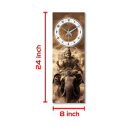 OLIVE TREE Beige & White Ethnic Motifs Printed Traditional Wooden Analogue Wall Clock image 4