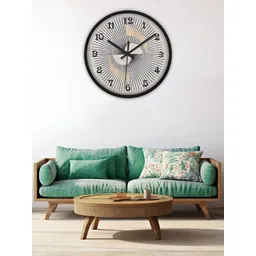 OLIVE TREE Black & Beige Printed Contemporary Wall Clock-picture-39