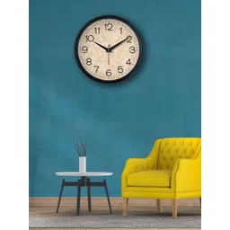 OLIVE TREE Black & Black Printed Contemporary Wall Clock-picture-14