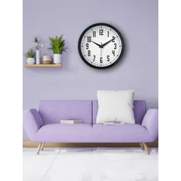 OLIVE TREE Black & Black Textured Contemporary Wall Clock-picture-41