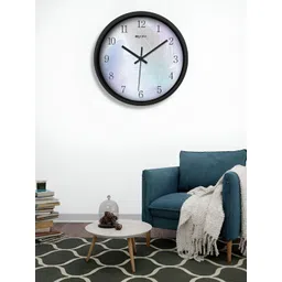 OLIVE TREE Black & Blue Printed Contemporary Wall Clock-picture-19