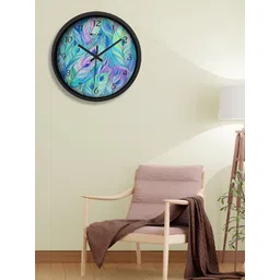 OLIVE TREE Black & Green Printed Contemporary Wall Clock-picture-32