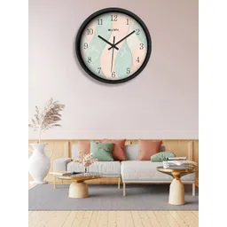 OLIVE TREE Black & Green Printed Contemporary Wall Clock-picture-42
