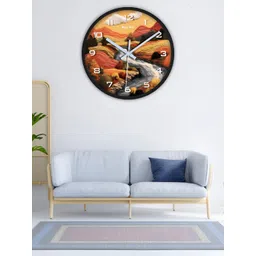 OLIVE TREE Black & Orange Traditional Wall Clock-picture-41