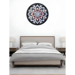 OLIVE TREE Black & Peach-Coloured Printed Contemporary Wall Clock-picture-35