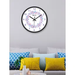 OLIVE TREE Black & Purple PrintedAnalogue Round Contemporary Wall Clock-picture-22