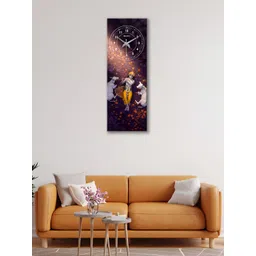 OLIVE TREE Black & White Ethnic Motifs Printed Traditional Wooden Analogue Wall Clock-picture-10