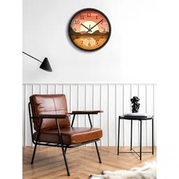 OLIVE TREE Black & Yellow Printed Contemporary Wall Clock-picture-27