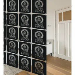 olive tree Black Engineered Wood Hanging Wood Divider-picture-35