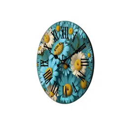 OLIVE TREE Blue & Beige Printed Contemporary Wall Clock image 3