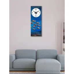OLIVE TREE Blue & White Printed Contemporary Rectangle Wooden Analogue Wall Clock-picture-25