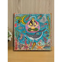 OLIVE TREE Blue & Yellow Religious Canvas Painting Wall Art-picture-24