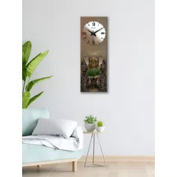 OLIVE TREE Brown & White Printed Contemporary Rectangle Wooden Analogue Wall Clock-picture-50