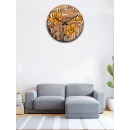 OLIVE TREE Brown & Yellow Printed Analogue Contemporary Wall Clock-picture-38