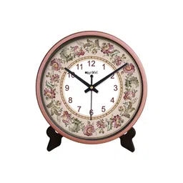 OLIVE TREE Copper-Toned & Black Printed Contemporary Round Shaped Analogue Table Clock-picture-26