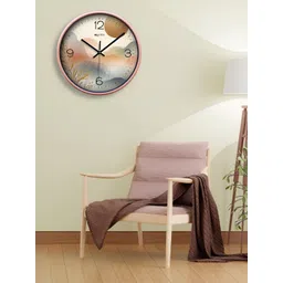OLIVE TREE Copper-Toned & Blue Printed Contemporary Wall Clock-picture-14