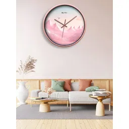 OLIVE TREE Copper-Toned & Pink Printed Contemporary Wall Clock-picture-14