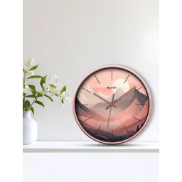 OLIVE TREE Copper-Toned & Pink Printed Contemporary Wall Clock image 4