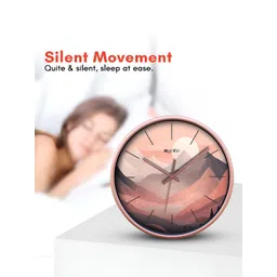 OLIVE TREE Copper-Toned & Pink Printed Contemporary Wall Clock image 3