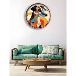 OLIVE TREE Copper-Toned & Yellow Printed Contemporary Wall Clock-picture-42