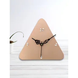 OLIVE TREE Copper-Toned Geometric Wooden Analogue Table Clock-picture-33