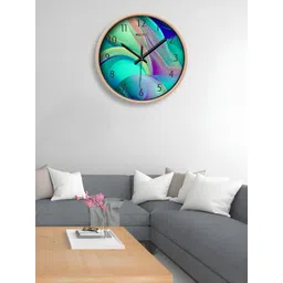 OLIVE TREE Cream-Coloured & Green Printed Contemporary Wall Clock-picture-36