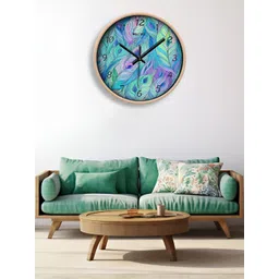 OLIVE TREE Cream-Coloured & Green Printed Contemporary Wall Clock-picture-22