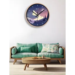 OLIVE TREE Cream-Coloured & Navy Blue Printed Contemporary Wall Clock-picture-37
