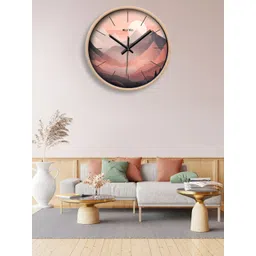 OLIVE TREE Cream-Coloured & Pink Printed Contemporary Wall Clock-picture-33