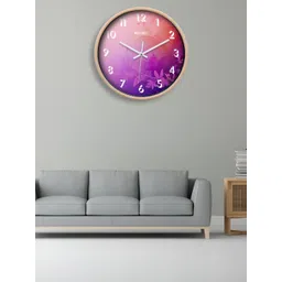 OLIVE TREE Cream-Coloured & Purple Printed Contemporary Wall Clock-picture-11