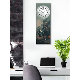 OLIVE TREE Green & White Animal Printed Traditional Wooden Analogue Wall Clock-picture-43