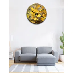 OLIVE TREE Green & Yellow Printed Analogue Contemporary Wall Clock-picture-40