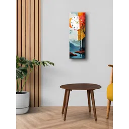 OLIVE TREE Grey & Orange Printed Wooden Contemporary Analogue Wall Clock-picture-35