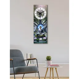 OLIVE TREE Grey & White Ethnic Motifs Printed Traditional Wooden Analogue Wall Clock-picture-16