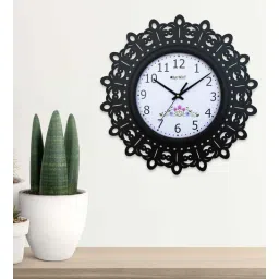 olive tree Intricately Black & White Black Engineered Wood Wall Clock-picture-10