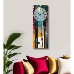 olive tree Multicolour Rectangle 24 Inches Wooden Wall Clock (Abstract)-picture-21