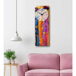 olive tree Multicolour Rectangle 24 Inches Wooden Wall Clock (Abstract)-picture-23