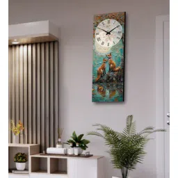 olive tree Multicolour Rectangle 24 Inches Wooden Wall Clock (Animal)-picture-38