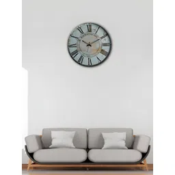OLIVE TREE Olive Tree Wooden Wall Clock Blue & Brown Printed Round Contemporary Wall Clock-picture-10