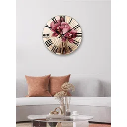 OLIVE TREE Purple & Black Printed Round Contemporary Wall Clock-picture-20