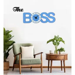 olive tree The Boss Blue 8 Inches Stylish Wooden Clock-picture-11