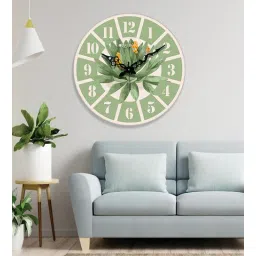 olive tree Vigo Multicolour Engineered Wood Wall Clock-picture-31