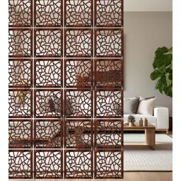 olive tree Walnut Engineered Wood Hanging Room Dividers-picture-12