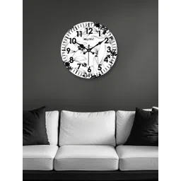 OLIVE TREE White & Black Printed Round Shape Contemporary Wall Clock-picture-23