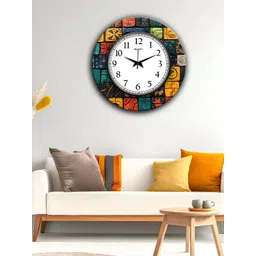 OLIVE TREE White & Black Printed Round Shaped Contemporary Wall Clock-picture-17