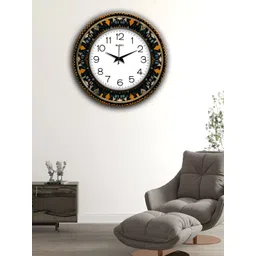 OLIVE TREE White & Black Printed Round Shaped Contemporary Wall Clock-picture-27