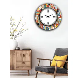 OLIVE TREE White & Black Printed Round Shaped Contemporary Wall Clock-picture-29