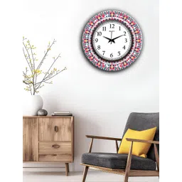 OLIVE TREE White & Black Printed Round Shaped Contemporary Wall Clock-picture-31
